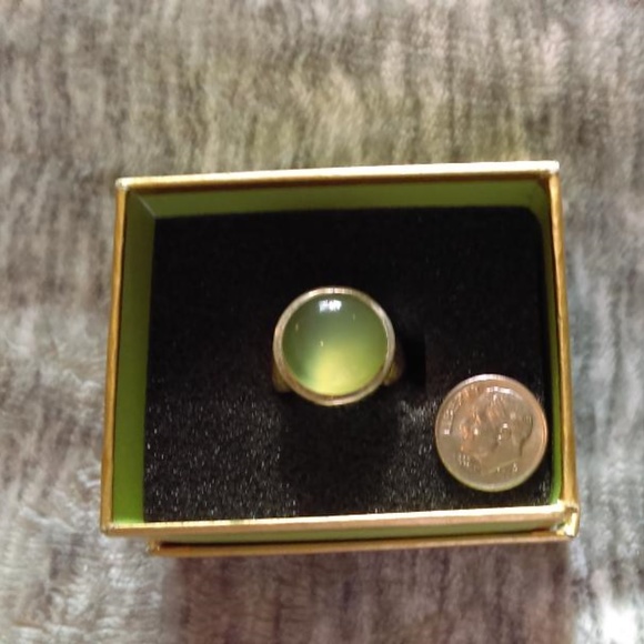 Silver and light green cabochon ring about 6.5 - Picture 5 of 5